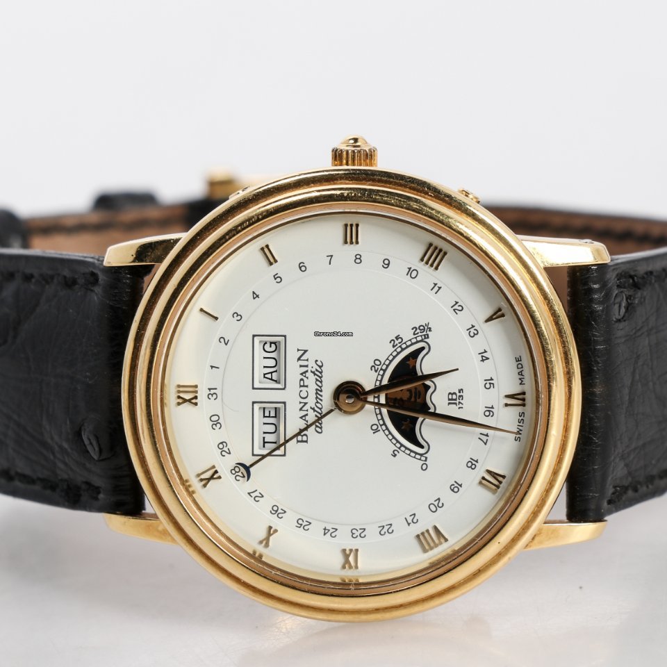 IMG_9081 Blancpain Villeret Moonphase Womens watch Automatic Yellow gold 6595-1141-55 Replica 4