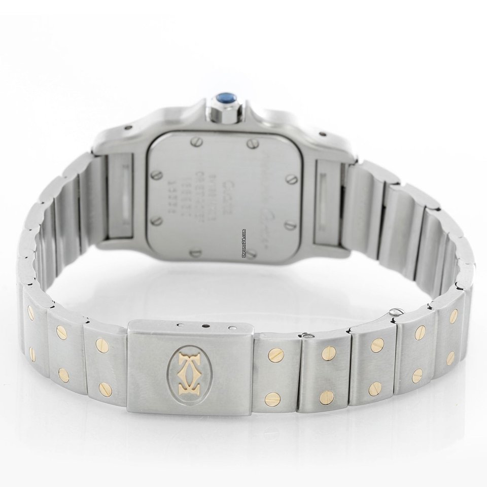 IMG_9081 Cartier Santos Galbee Womens watch Quartz Gold Steel 16336 Replica 4