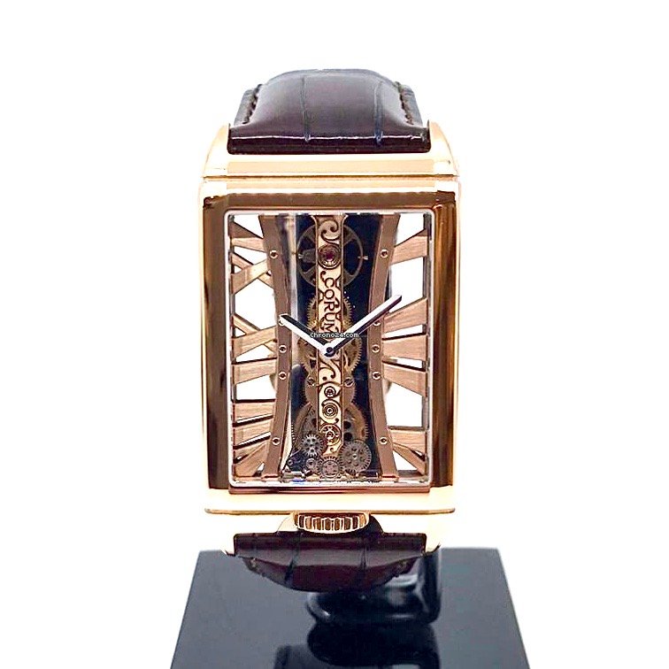 IMG_9081 Corum Golden Bridge Mens watch Unisex Manual winding Rose gold B113 03044 Replica 4