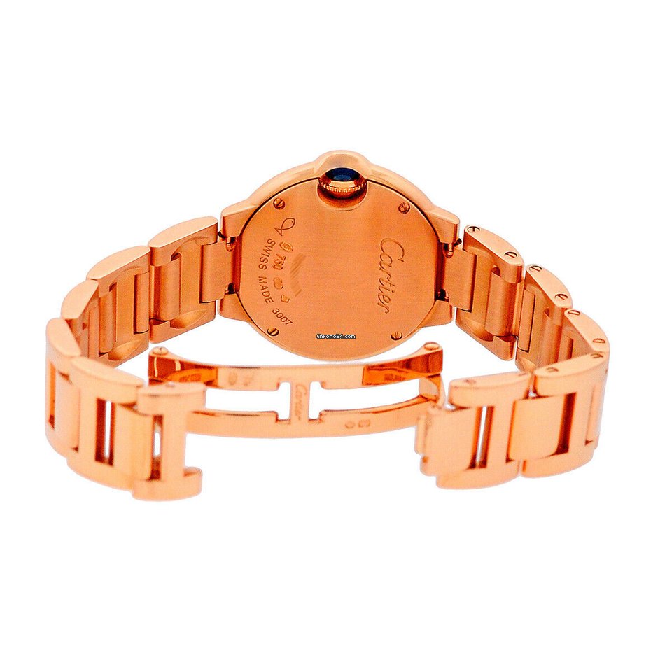 IMG_9081 Cartier Ballon Bleu 28mm Womens watch Quartz Rose gold WE9002Z3 Replica 4