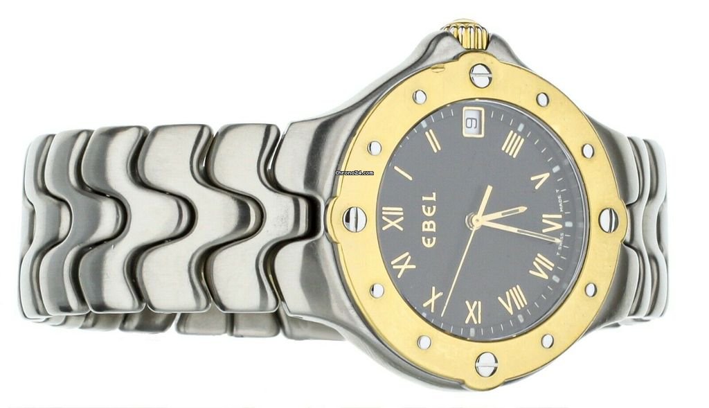 Ebel Sportwave Mens watch Unisex Quartz Gold Steel 6187631 Replica 4