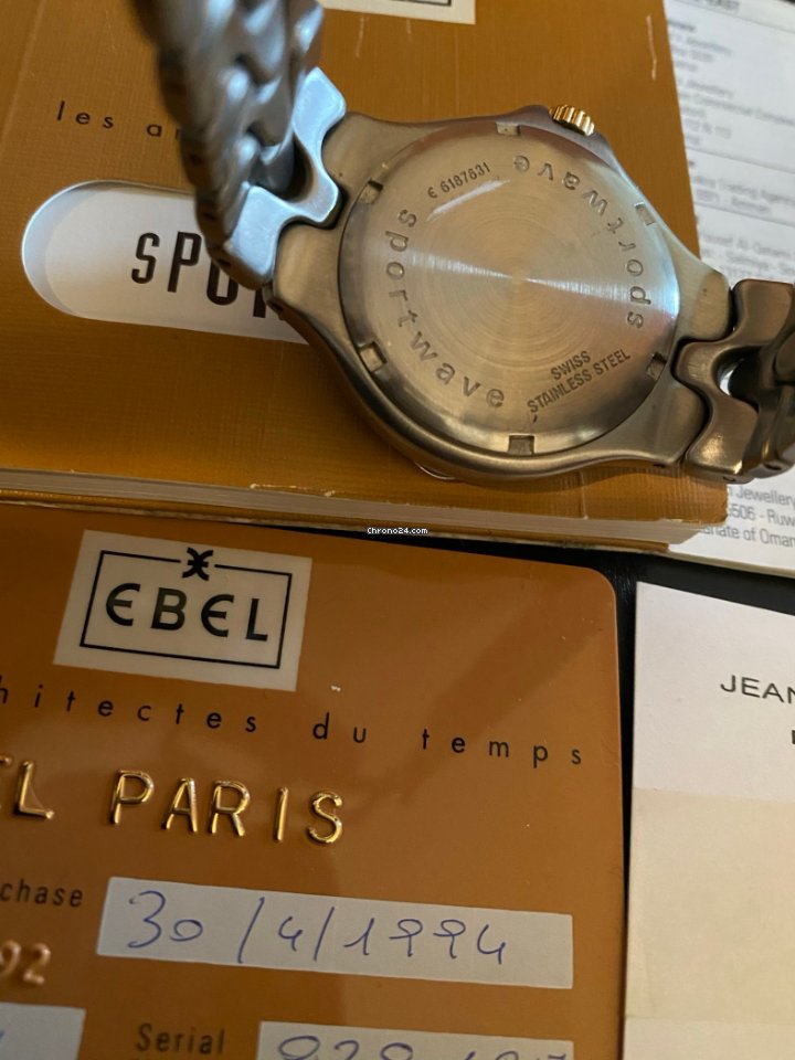 IMG_9081 Ebel Sportwave Mens watch Unisex Quartz Gold Steel E 6187631 Replica 4