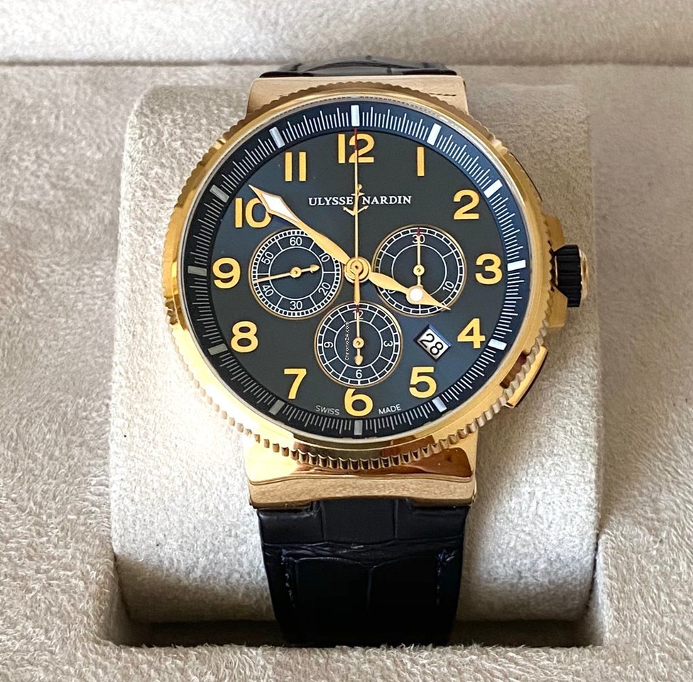 IMG_9081 Ulysse Nardin Marine Chronograph Mens watch Unisex Automatic Rose gold 1506-150 63 Replica 4