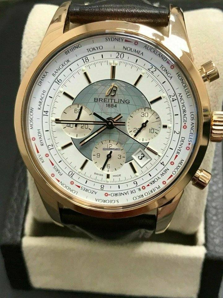 IMG_9081 Breitling Transocean Chronograph Unitime Mens watch Unisex Automatic Rose gold RB0510 Replica 4