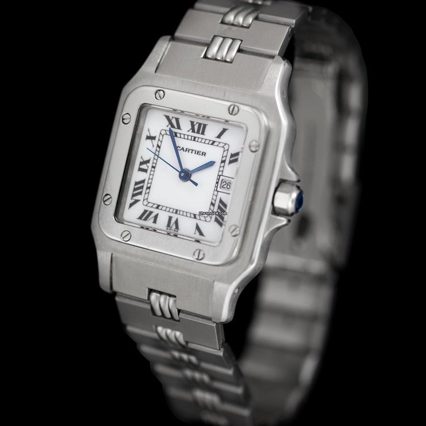 IMG_9081 Cartier Santos Mens watch Unisex Automatic Steel 7880 Replica 4