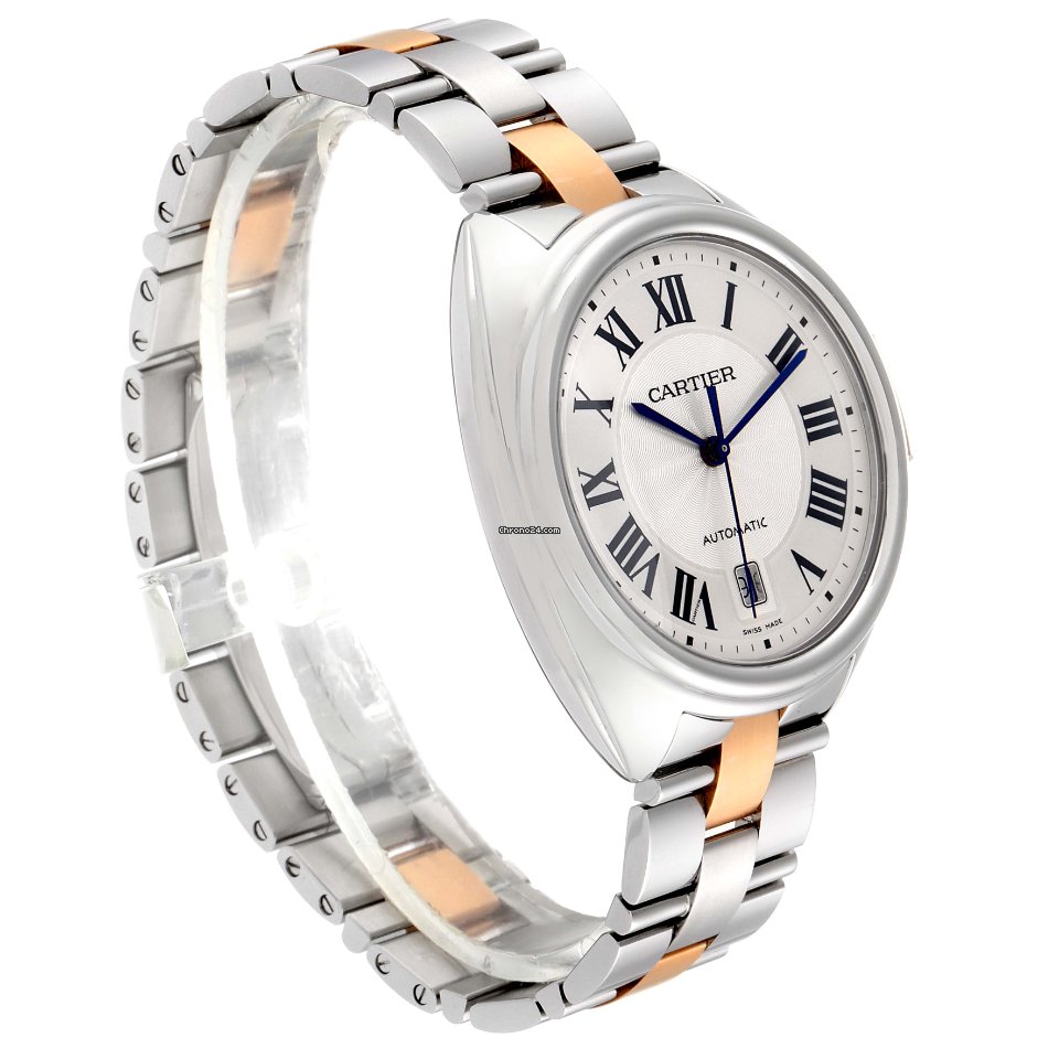 IMG_9081 Cartier Cle de Cartier Mens watch Unisex Automatic Gold Steel W2CL0002 Replica 4