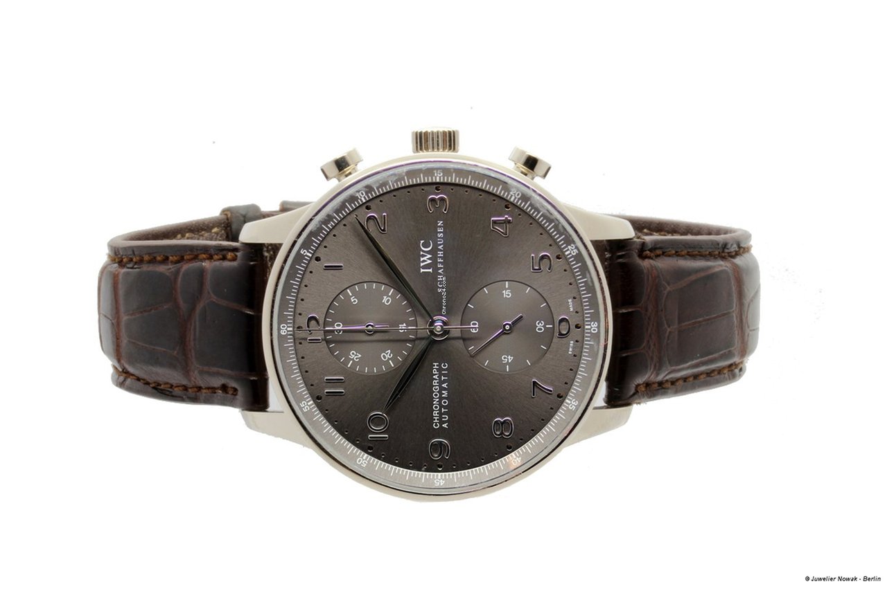 IMG_9081 IWC Portuguese Chronograph Mens watch Unisex Automatic White gold IW371431 Replica 4
