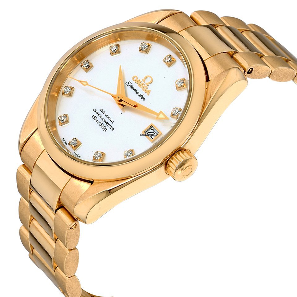 IMG_9081 Omega Seamaster Aqua Terra Mens watch Unisex Automatic Yellow gold 2104.75.00 Replica 4