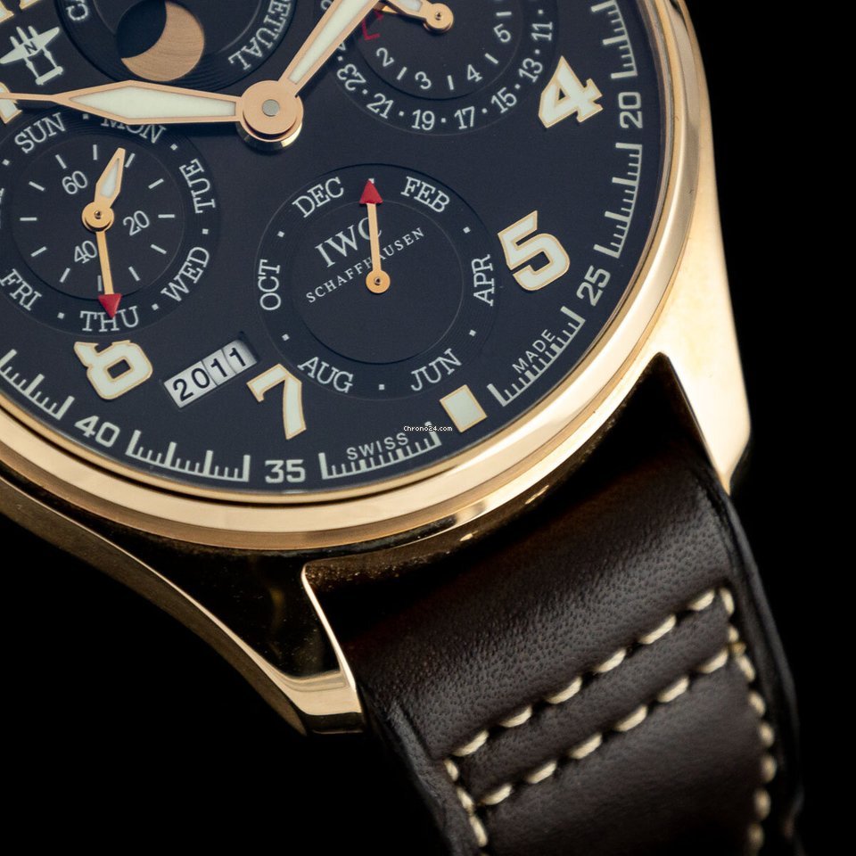 IMG_9081 IWC Big Pilot Mens watch Unisex Automatic Rose gold IW502617 Replica 4