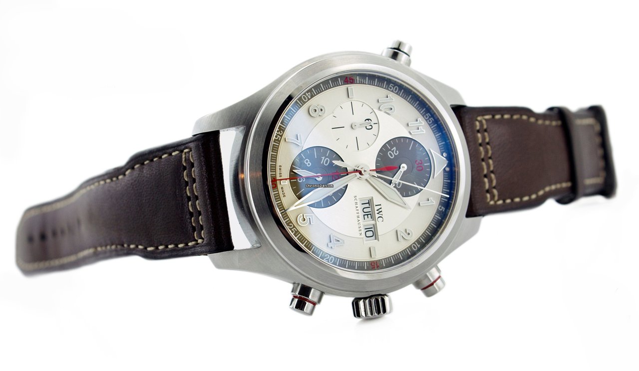IWC Pilot Double Chronograph Mens watch Unisex Automatic Steel iw371806 Replica 4