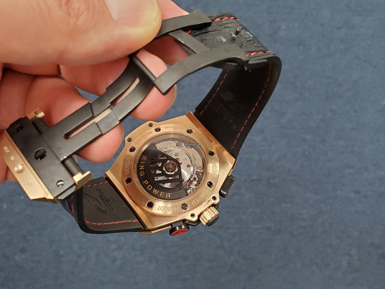IMG_9081 Hublot King Power Mens watch Unisex Automatic Rose gold 703.OM.6912.HR.FMC12 Replica 4