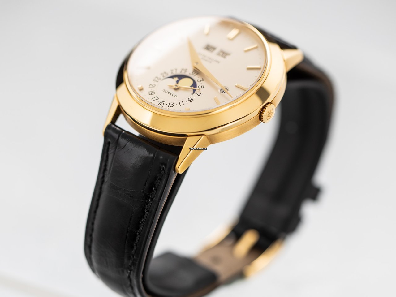 IMG_9081 Patek Philippe Perpetual Calendar Mens watch Unisex Automatic Yellow gold 3450 Replica 4