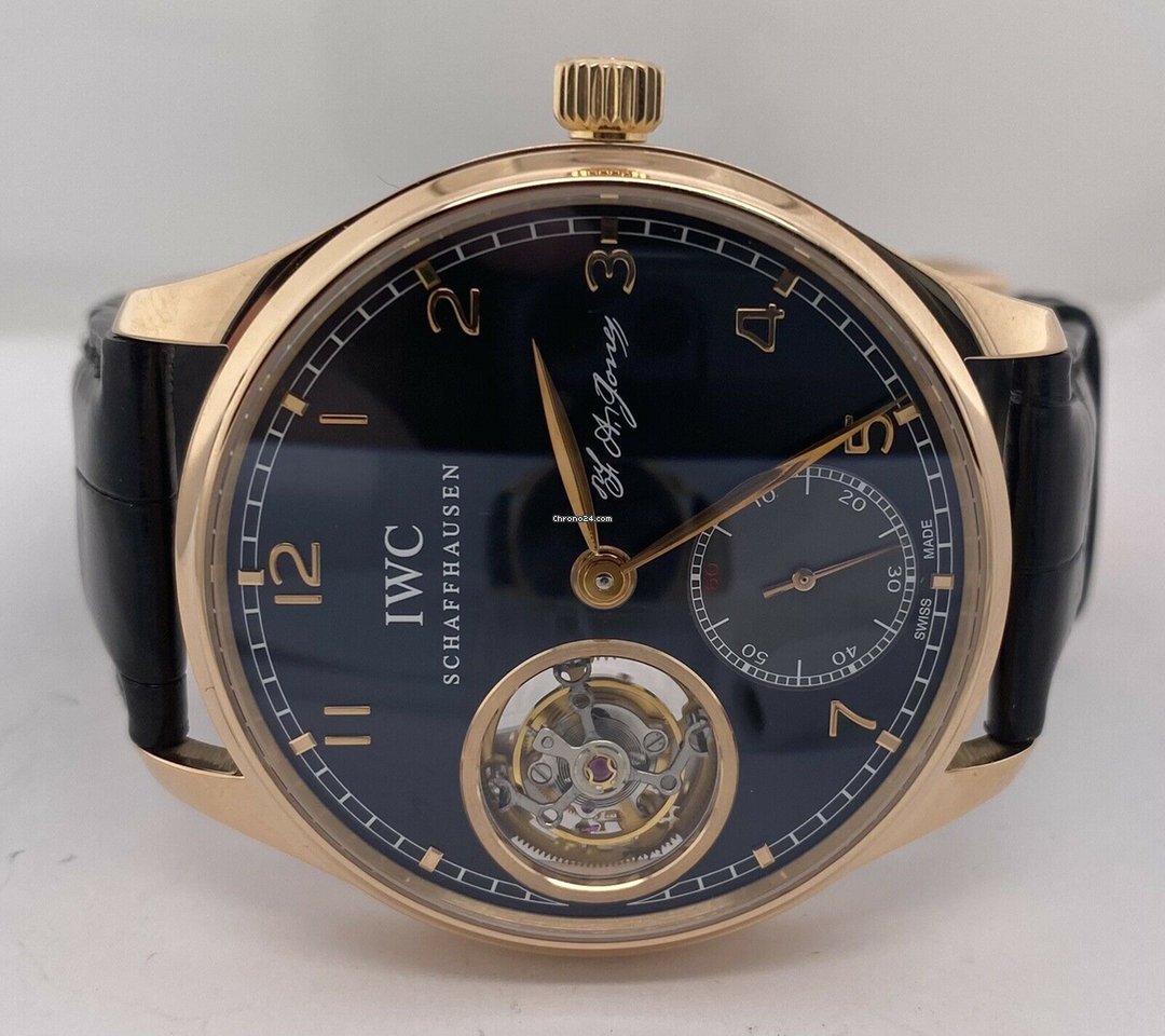 IMG_9081 IWC Portuguese Tourbillon Mens watch Unisex Manual winding Rose gold IW544705 Replica 4