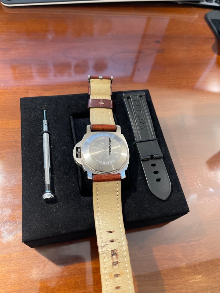 IMG_9081 Panerai Luminor GMT Automatic Mens watch Unisex Automatic Titanium PAM 00089 Replica 4