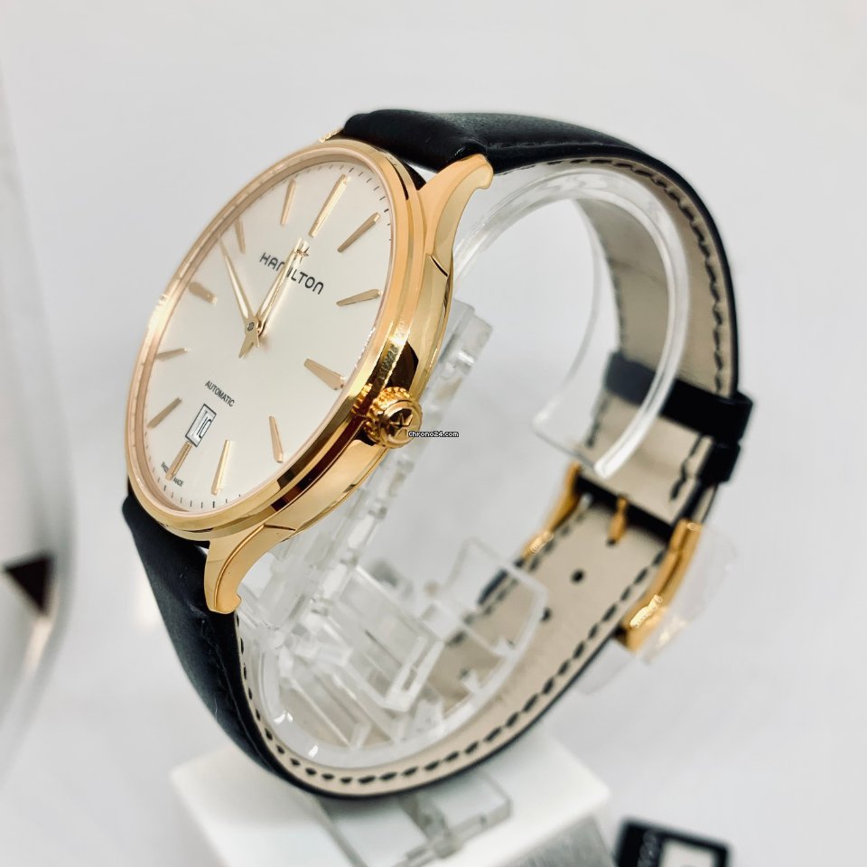 IMG_9081 Hamilton Jazzmaster Thinline Mens watch Unisex Automatic Rose gold H38545751 Replica 4