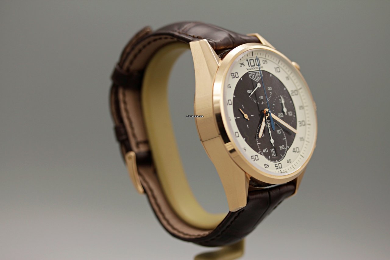 IMG_9081 TAG Heuer Carrera Mikrograph Mens watch Unisex Automatic Rose gold Tag Heuer Mikrograph Replica 4