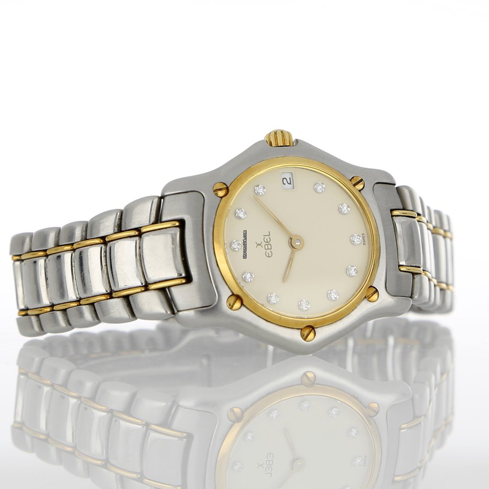 IMG_9081 Ebel 1911 Womens watch Quartz Gold Steel 188901 Replica 4