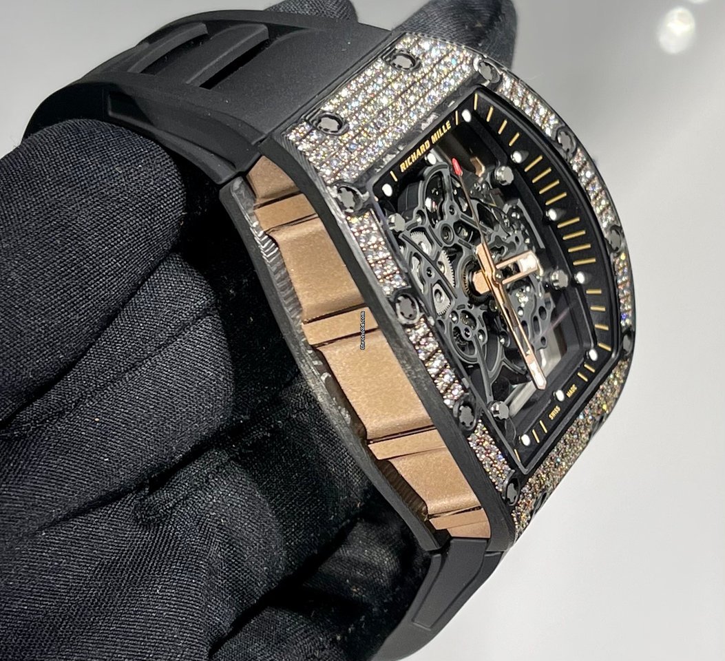 Richard Mille RM 055 Mens watch Unisex Manual winding Rose gold RM 055 Bubba Watson Replica 4