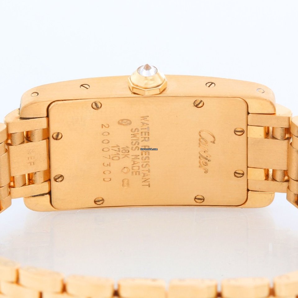 IMG_9081 Cartier Tank Americaine Womens watch Quartz Yellow gold WB7012K2 Replica 4
