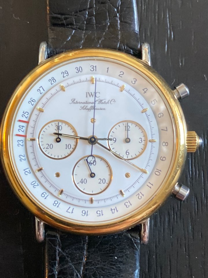 IWC Portofino Chronograph Mens watch Unisex Quartz Gold Steel IW3731 Replica 4
