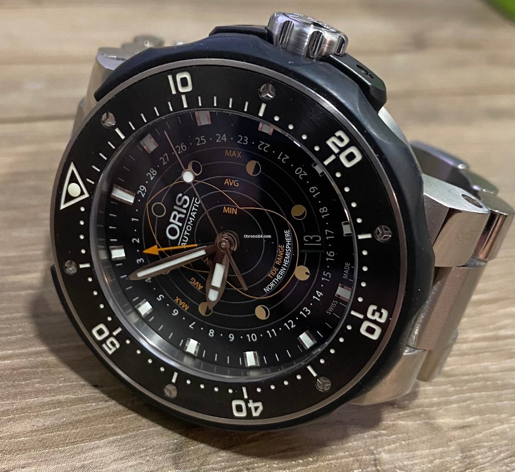 IMG_9081 Oris ProDiver Pointer Moon Mens watch Unisex Automatic Titanium 01 761 7682 7154 Replica 4