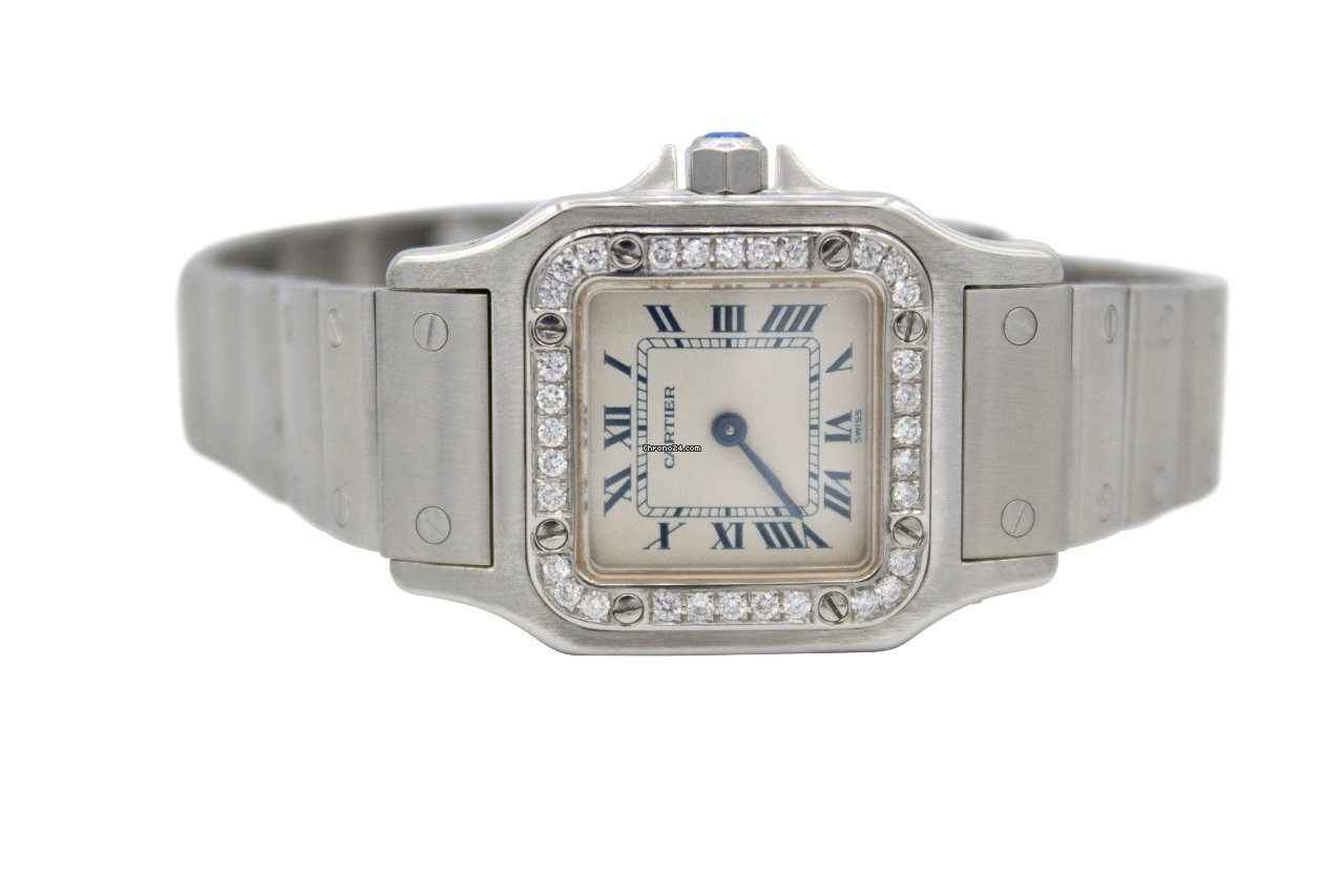 IMG_9081 Cartier Santos Galbee Womens watch Quartz Steel 1565 Replica 4