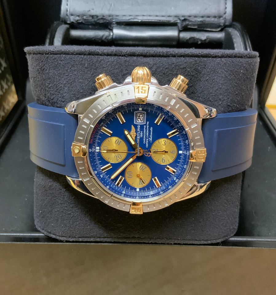 IMG_9081 Breitling Chronomat Evolution Mens watch Unisex Automatic Gold Steel B13356 Replica 4