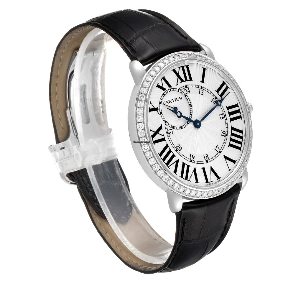 IMG_9081 Cartier Ronde Louis Cartier Mens watch Unisex Manual winding White gold WR007002 Replica 4