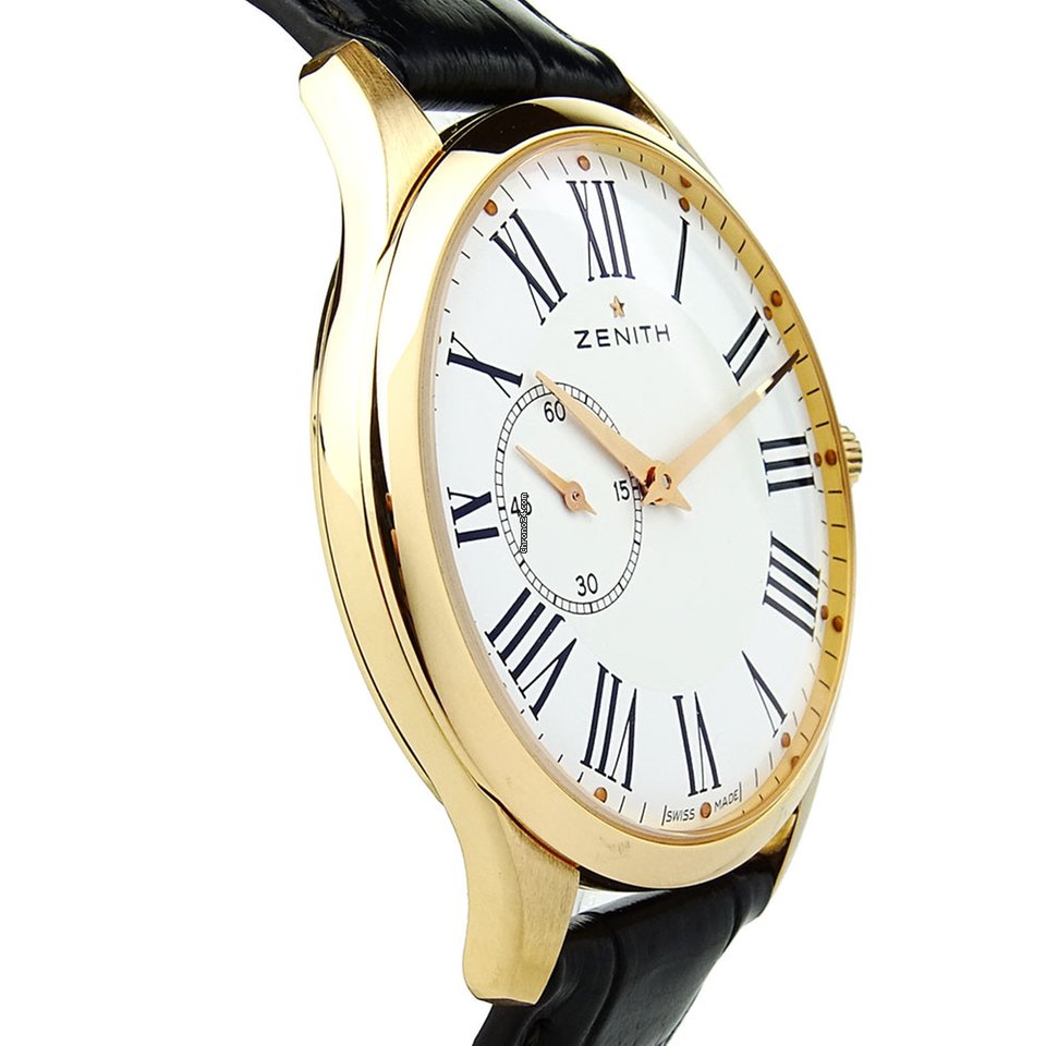 IMG_9081 Zenith Elite Ultra Thin Mens watch Unisex Automatic Rose gold 18.2010.681 Replica 4