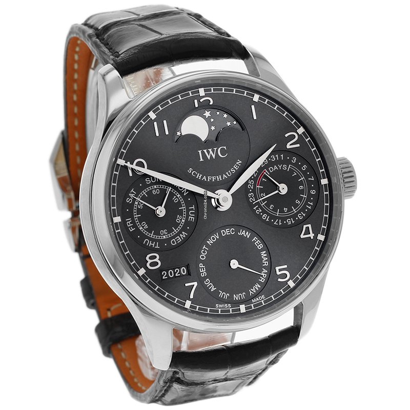 IMG_9081 IWC Portuguese Perpetual Calendar Mens watch Unisex Automatic White gold IW502218 Replica 4
