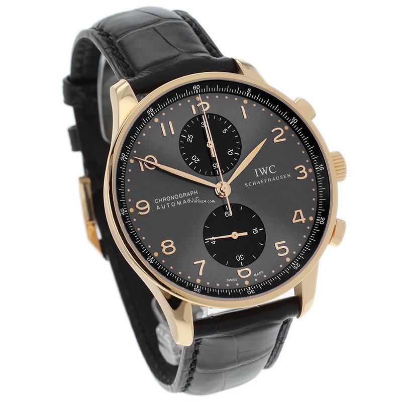 IWC Portuguese Chronograph Mens watch Unisex Rose gold IW3714-82 Replica 4
