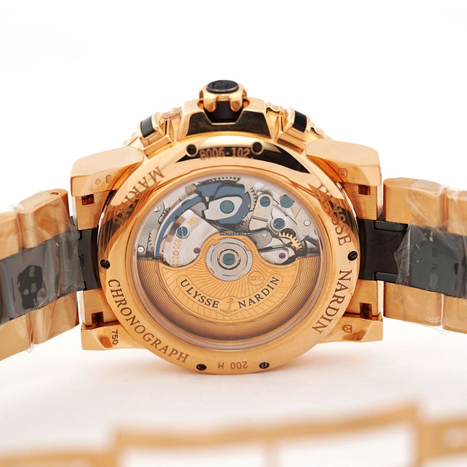 IMG_9081 Ulysse Nardin Maxi Marine Diver Mens watch Unisex Automatic Rose gold 8006-102-8C 926 Replica 4