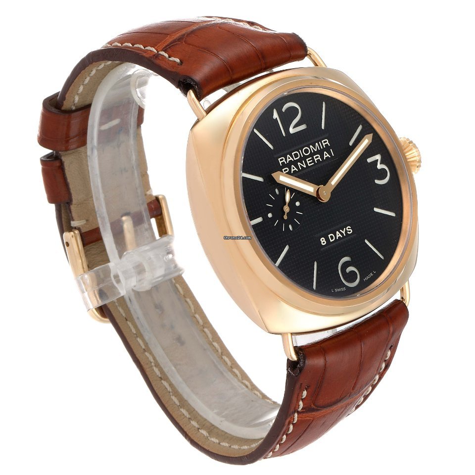 IMG_9081 Panerai Radiomir 8 Days Mens watch Unisex Manual winding Rose gold PAM00197 Replica 4