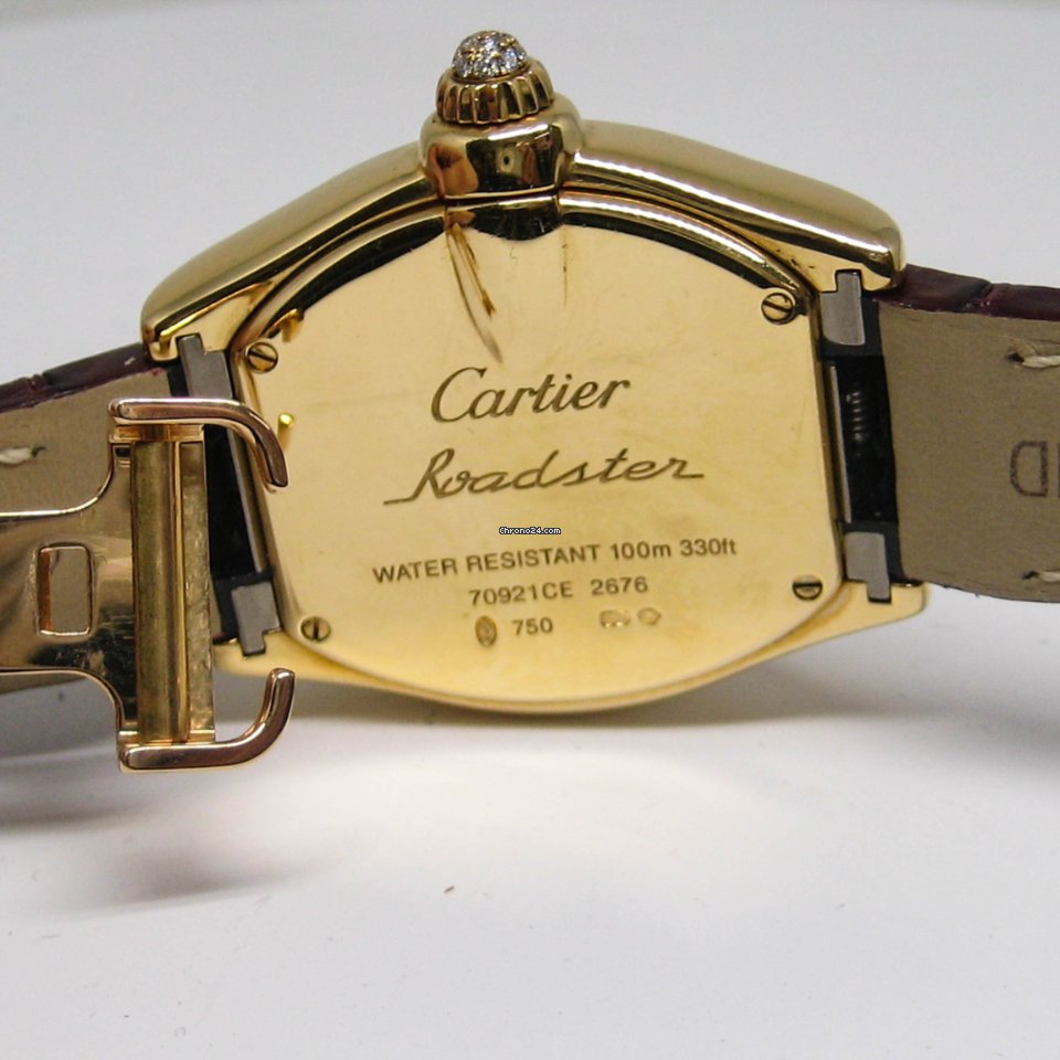 IMG_9081 Cartier Roadster Womens watch Quartz Yellow gold WE500160 Replica 4