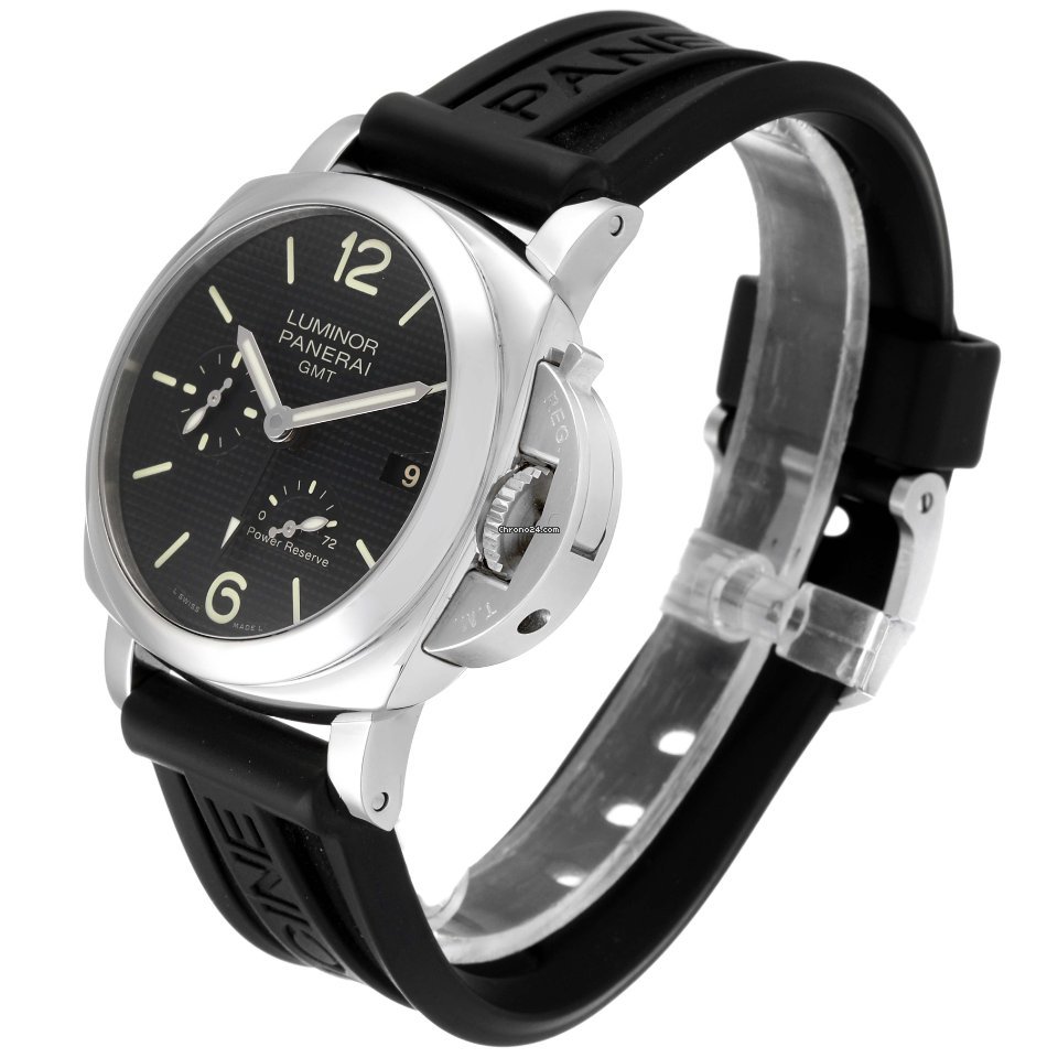 IMG_9081 Panerai Luminor 1950 3 Days GMT Power Reserve Automatic Mens watch Unisex Automatic Steel PAM00537 Replica 4