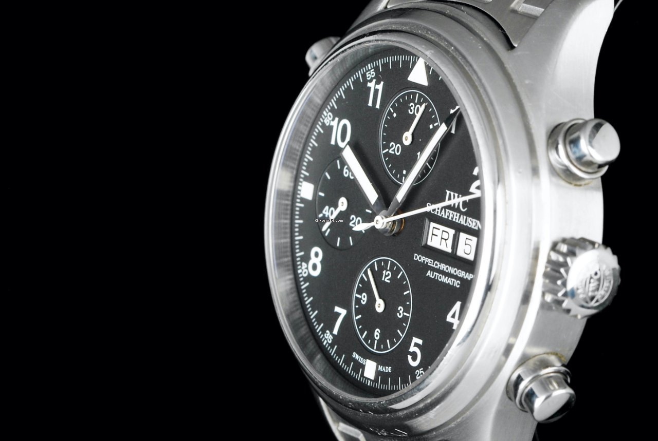 IWC Pilot Double Chronograph Mens watch Unisex Automatic Steel IW371319 Replica 4