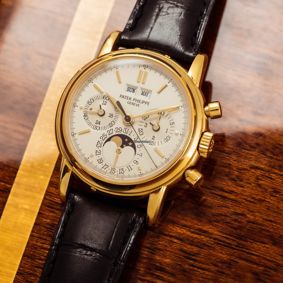 IMG_9081 Patek Philippe Perpetual Calendar Chronograph Mens watch Unisex Manual winding Yellow gold 3971 Replica 4