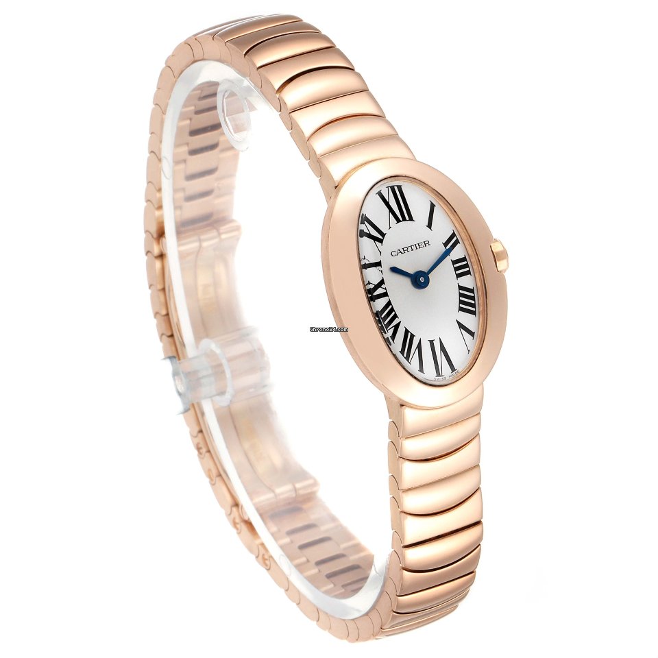IMG_9081 Cartier Baignoire Womens watch Quartz Rose gold W8000015 Replica 4
