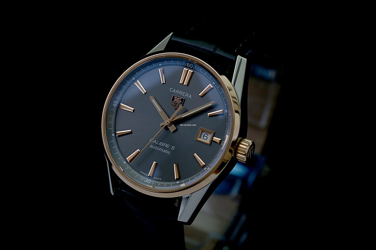 IMG_9081 TAG Heuer Carrera Calibre 5 Mens watch Unisex Automatic Gold Steel WAR215E.FC6336 Replica 4