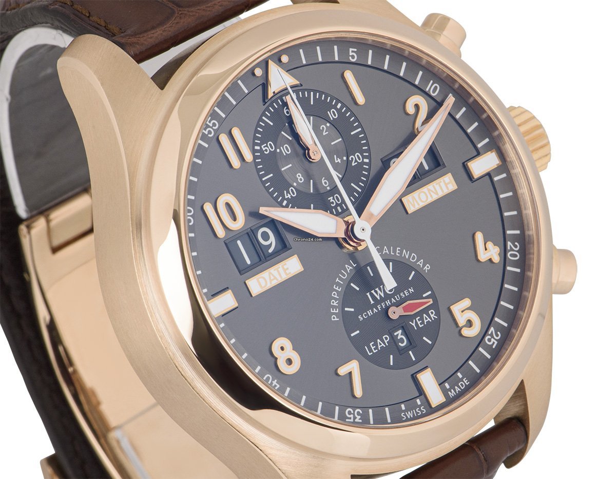 IMG_9081 IWC Pilot Spitfire Perpetual Calendar Digital Date-Month Mens watch Unisex Automatic Rose gold IW379105 Replica 4
