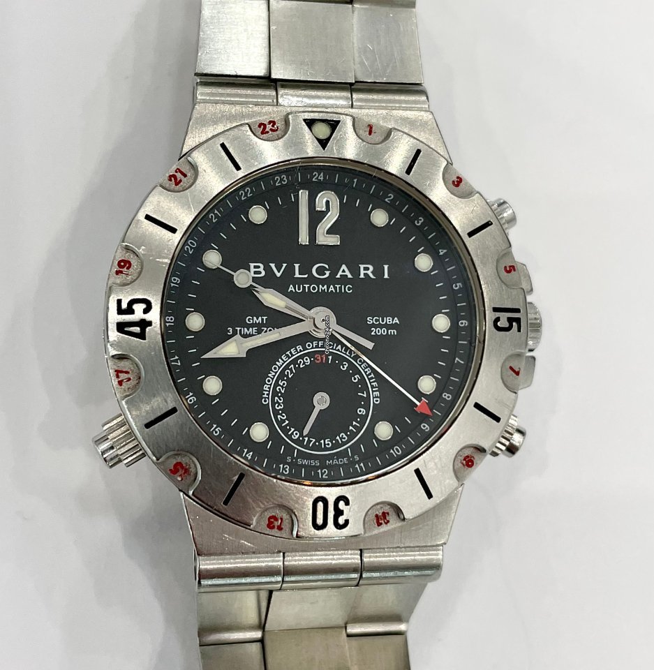 IMG_9081 Bulgari Diagono Mens watch Unisex Automatic Steel SD38SGMT Replica 4