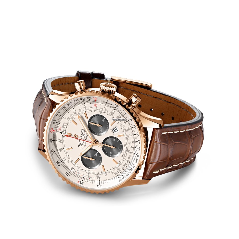 IMG_9081 Breitling Navitimer 01 (46 MM) Mens watch Unisex Automatic Rose gold RB0127121G1P1 Replica 4