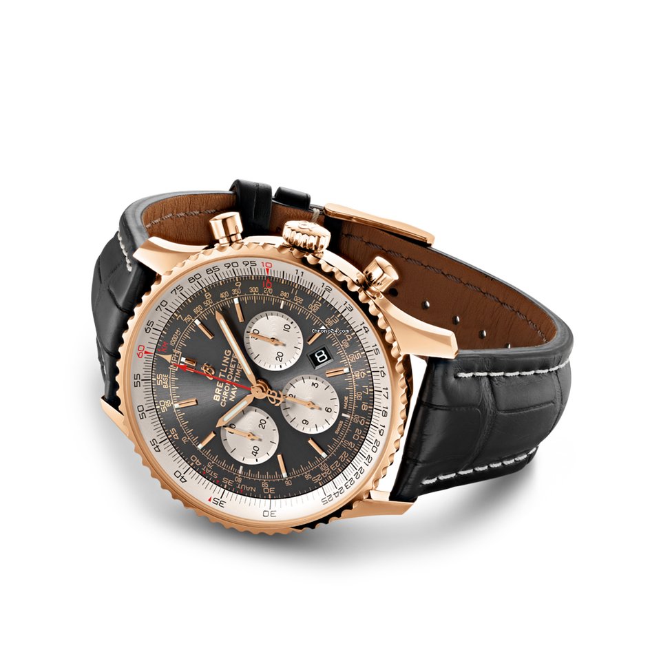 IMG_9081 Breitling Navitimer 01 (46 MM) Mens watch Unisex Automatic Red gold RB0127121F1P2 Replica 4