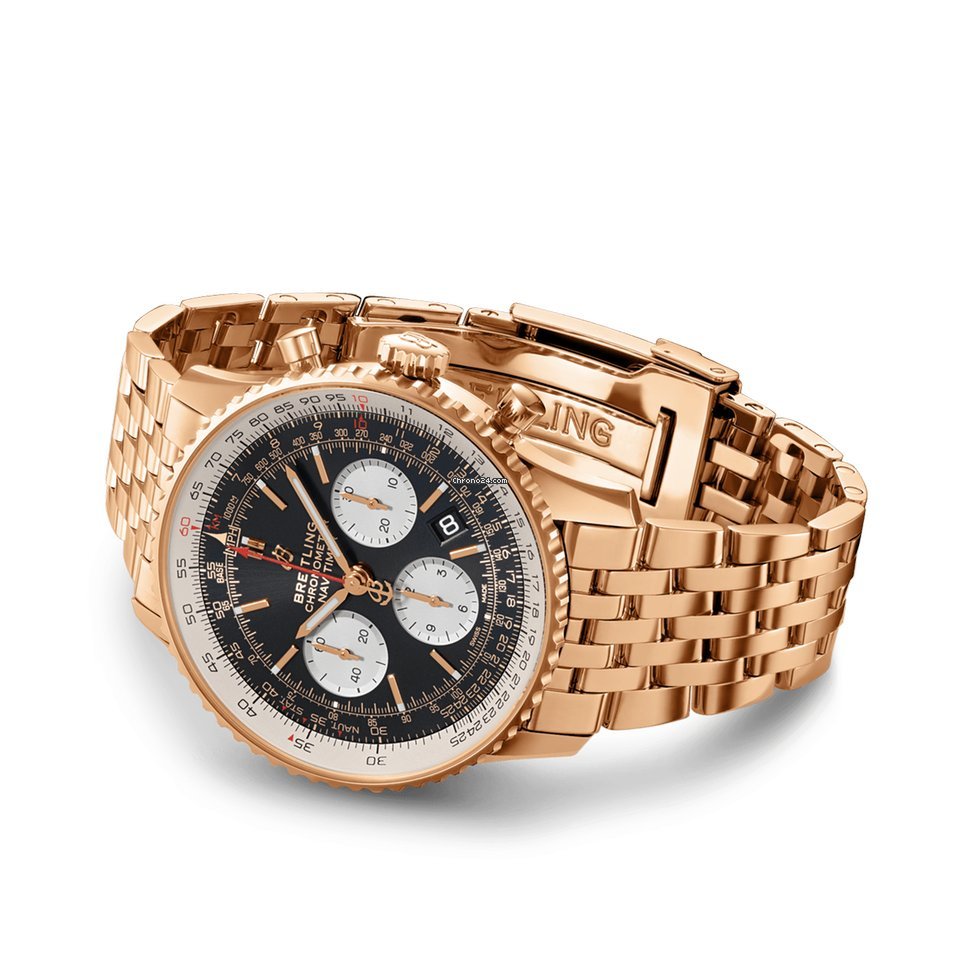 Breitling Navitimer 1 B01 Chronograph 43 Mens watch Unisex Automatic Red gold RB0121211B1R1 Replica 4