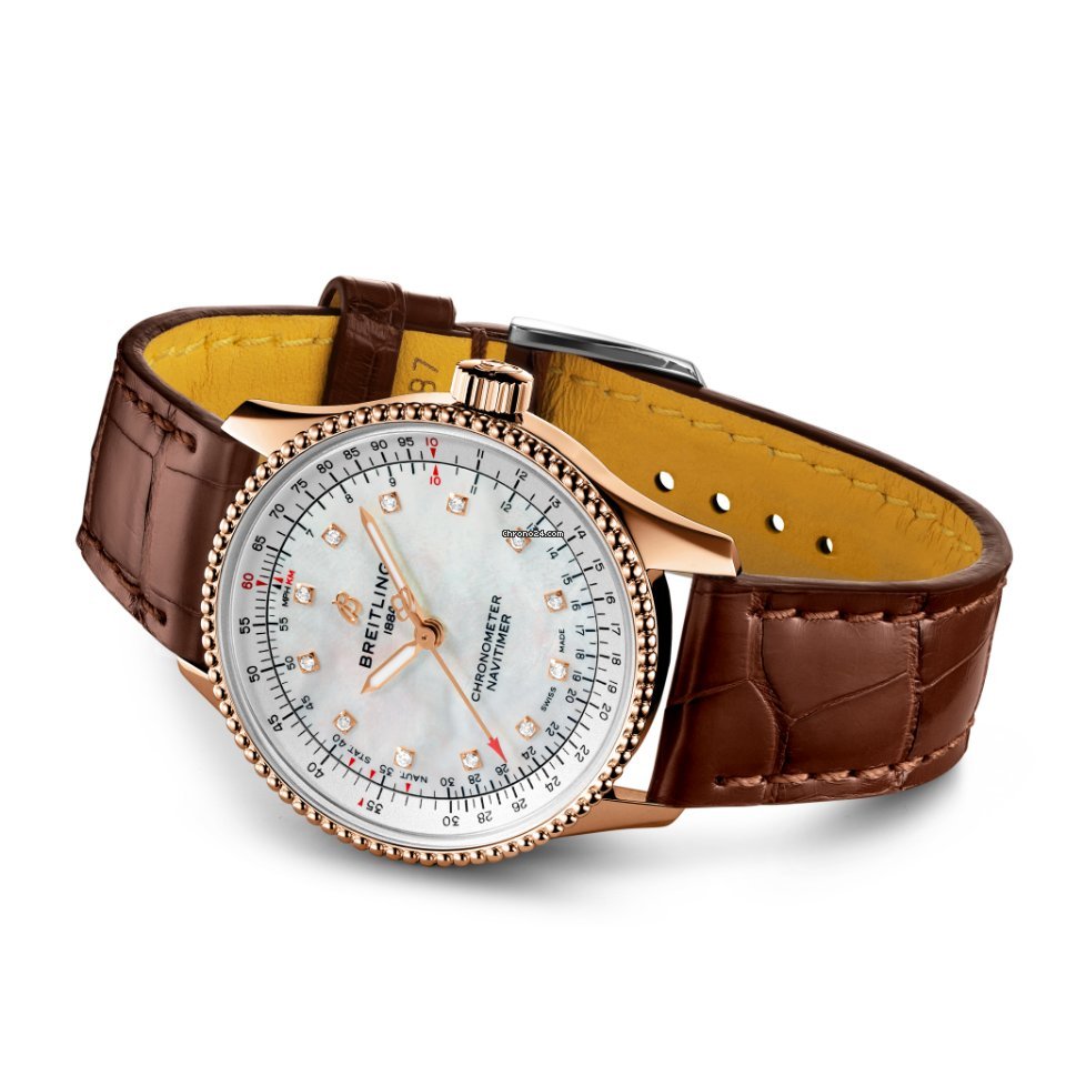 IMG_9081 Breitling Navitimer Womens watch Automatic Red gold R17395211A1P2 Replica 4