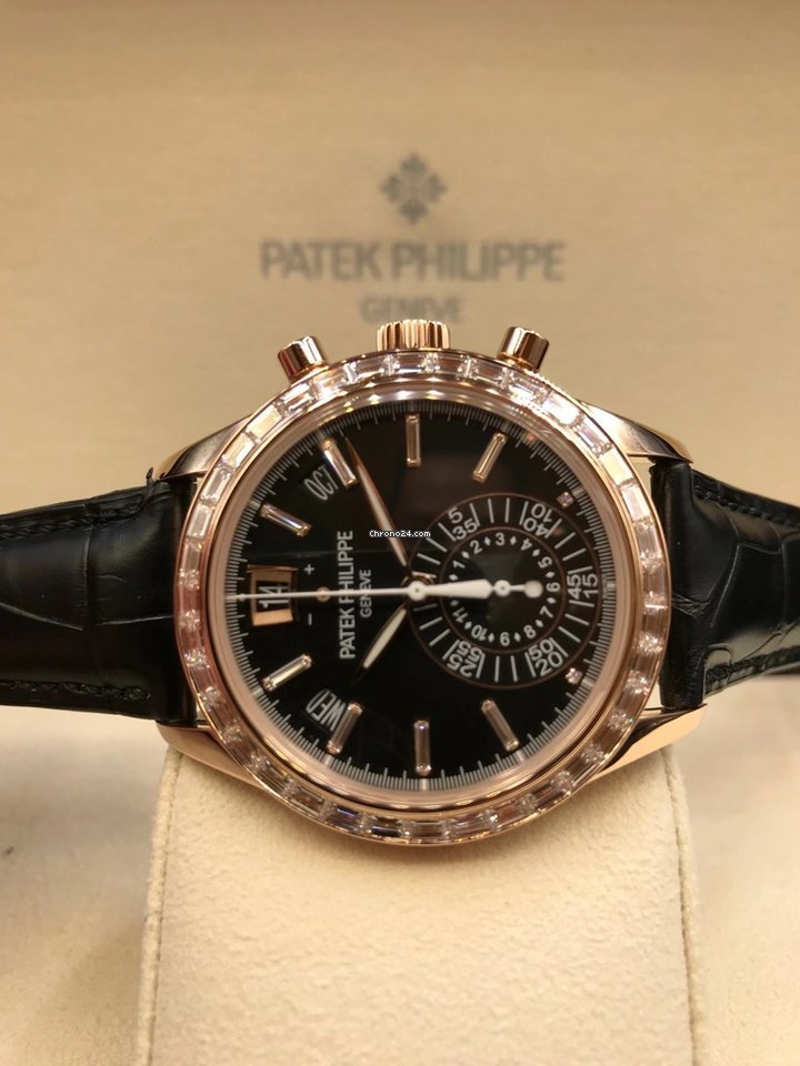 IMG_9081 Patek Philippe Annual Calendar Chronograph Mens watch Unisex Automatic Rose gold 5961R-010 Replica 4