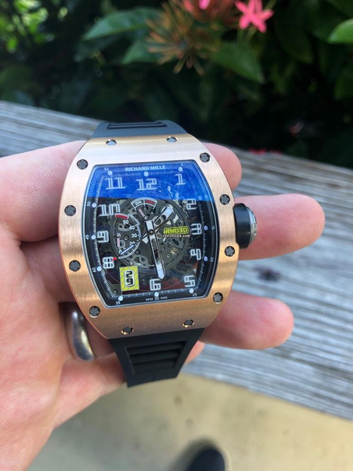 IMG_9081 Richard Mille RM 030 Mens watch Unisex Automatic Rose gold RM030 Rose Gold Replica 4