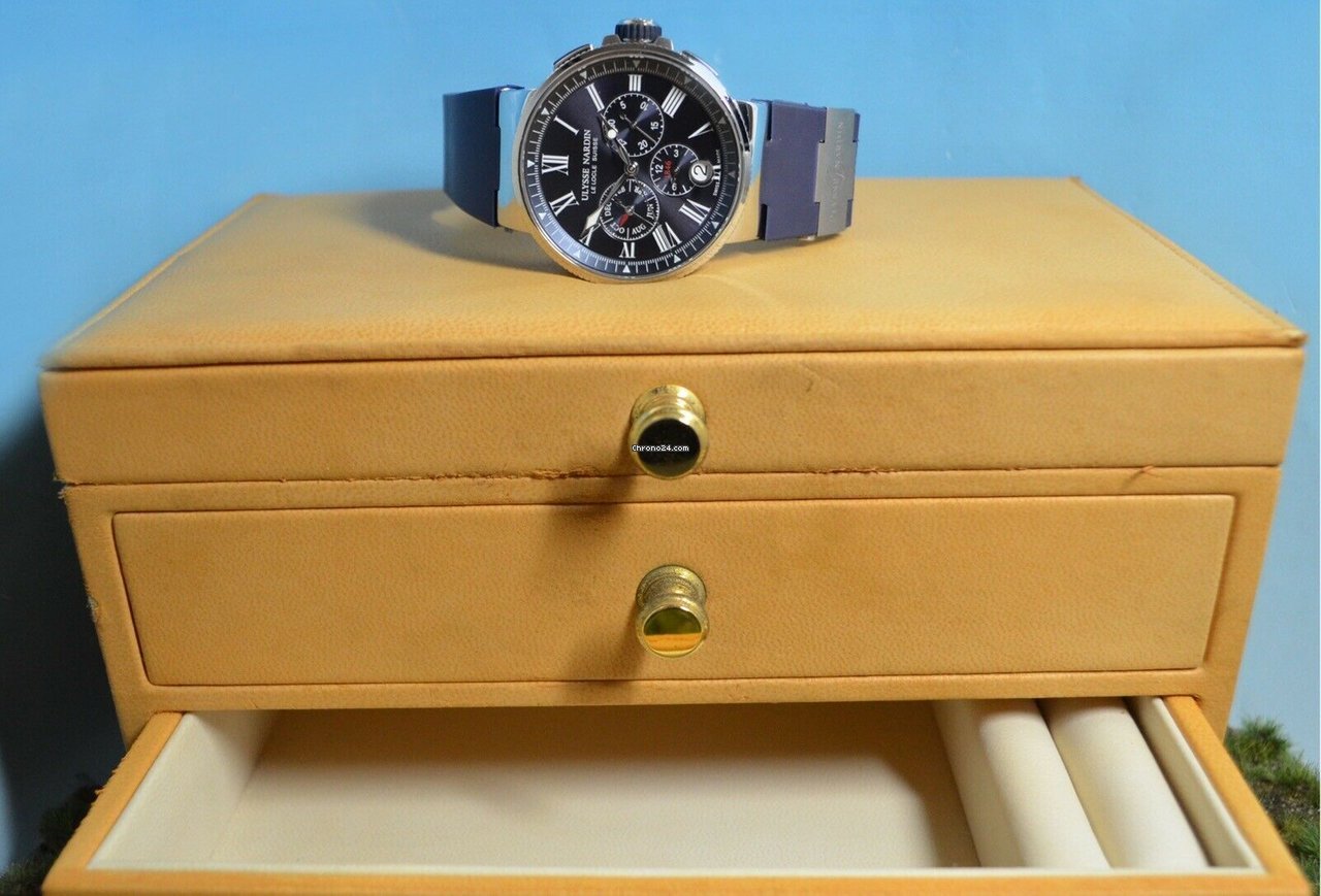Ulysse Nardin Marine Chronograph Mens watch Unisex Automatic Steel 1533-150  Code: 6488 Replica 4
