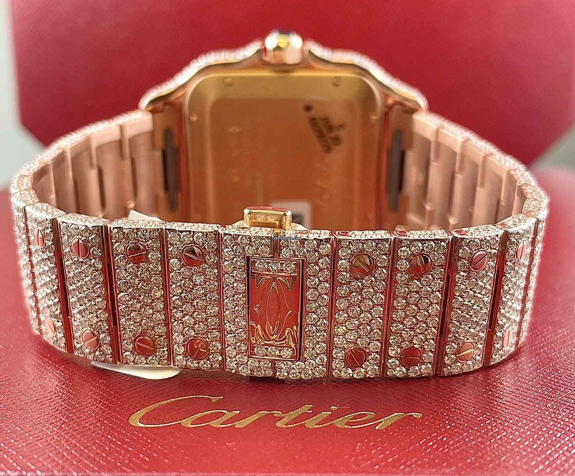 IMG_9081 Cartier Santos Mens watch Unisex Automatic Rose gold WGSA0009 Replica 4