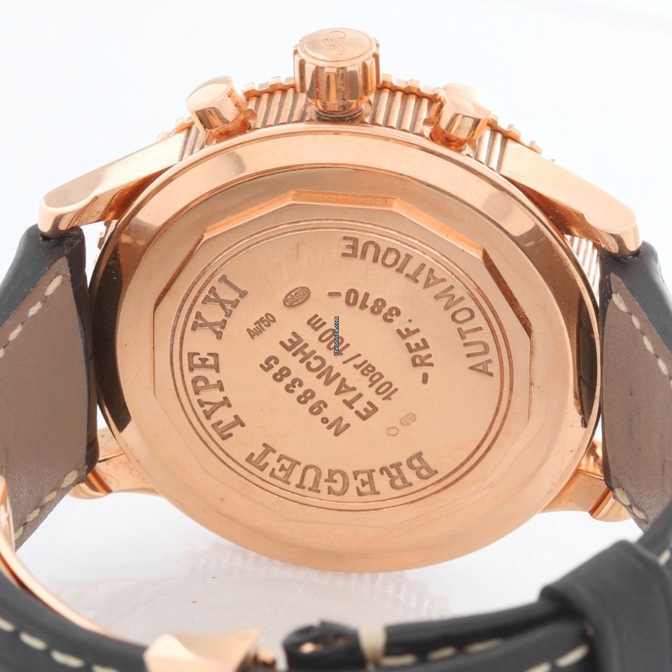 Breguet Type XX - XXI - XXII Mens watch Unisex Automatic Rose gold 3810BR Replica 4